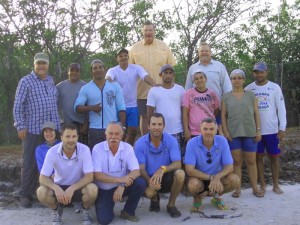 Photo of the fishermen and camp staff.