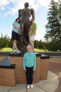 Me, Aby and Mom in front of Sparty.