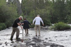 Exploring a small grayling stream.