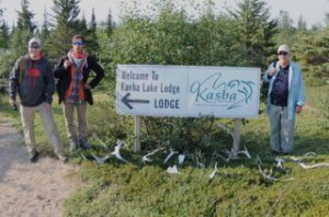 Arthur and Mark in front of the lodge sign.