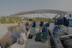 Loading up the float plane at Kasba Lake Lodge.