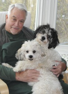 Mark with Snickers and Winston.