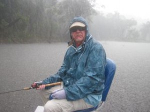 Mark enjoying a wee Amazon rainfall.